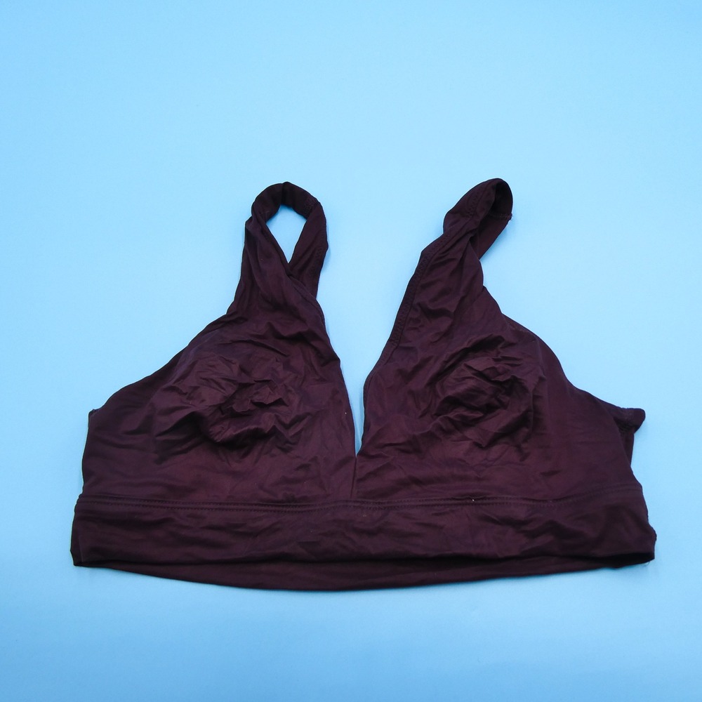 Victoria's Secret Bralette Womens XL Plunge V-Neck Plum Purple Nylon Blend New